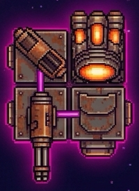 Patchwork Fighter, a 2x2 scrap ship with a gun and engine